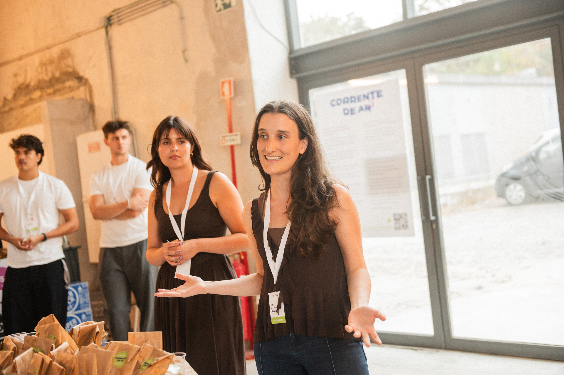 Co-founders welcoming guests at the Volume V opening at Mitra, Marvila